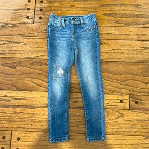 Girls Skinny Jeggings with Rhinestones